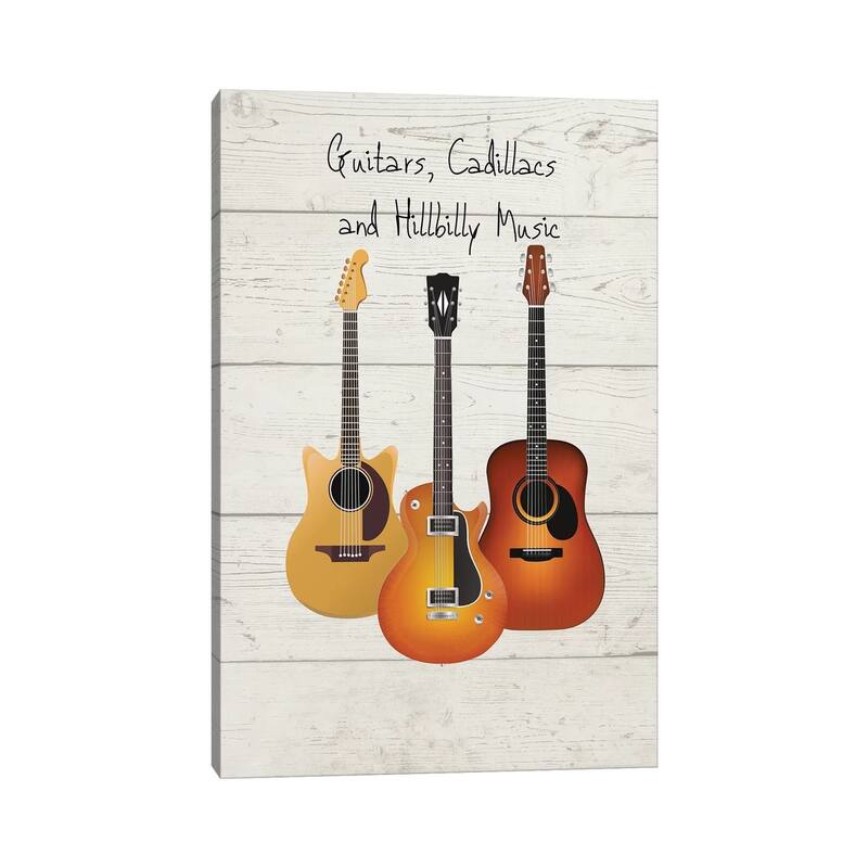 iCanvas "Guitars, Cadillacs And Hillbilly Music" by WordsAndMusicArt